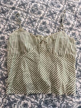 American Eagle Green Striped Tank